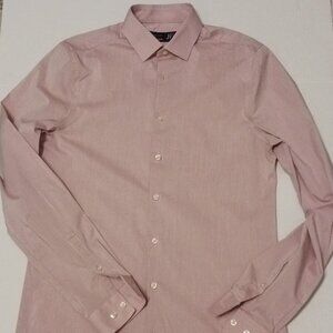 JF J. Ferarr Slim Fit Shirt Mens Small Bright Pink Button Up Long Sleeves